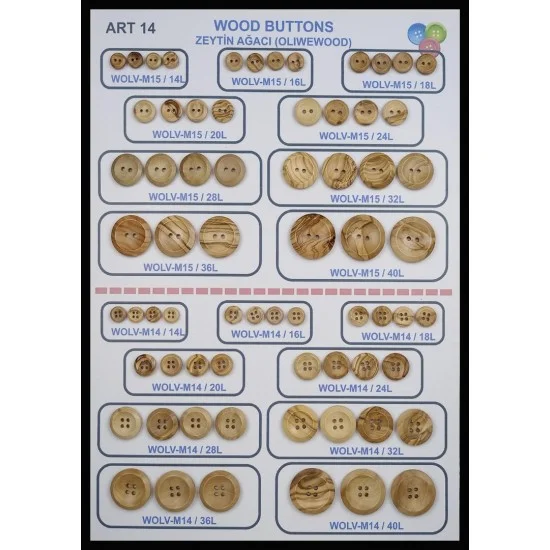 Wooden Buttons : WOOD 14